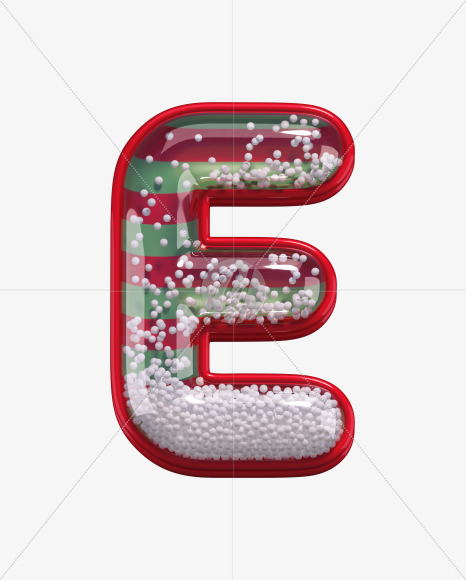 Letter E from Christmas Toy alphabet on Yellow Images Creative Fonts - S67999