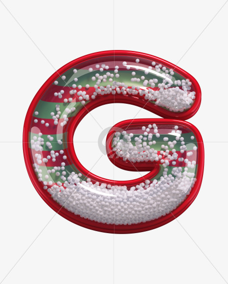 Letter G from Christmas Toy alphabet on Yellow Images Creative Fonts - S68003