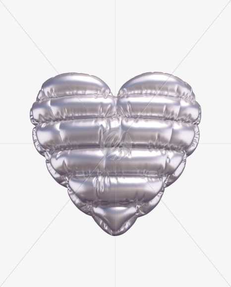 Heart from Silver Balloon alphabet on Yellow Images Creative Fonts - S68218