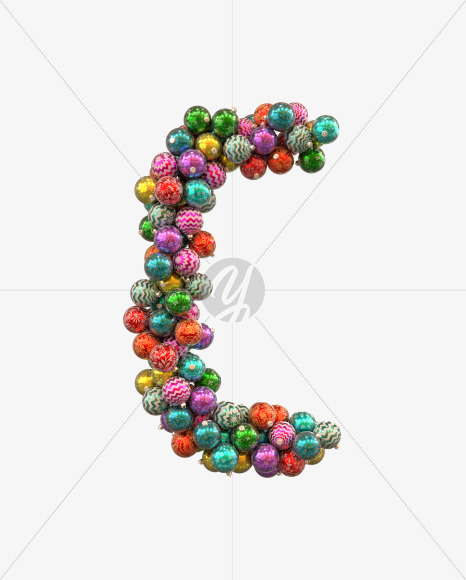 Letter C from Ornament Text on Yellow Images Creative Fonts - S68877