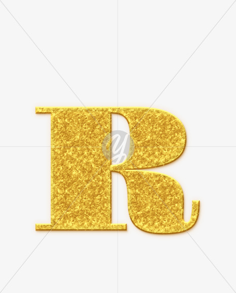 R-Uppercase_Golden-Font from Golden Font on Yellow Images Creative Fonts - S68968