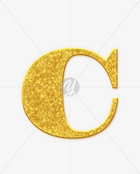 C-Uppercase_Golden-Font from Golden Font on Yellow Images Creative Fonts - S68979