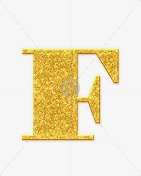 F-Uppercase_Golden-Font from Golden Font on Yellow Images Creative Fonts - S68982