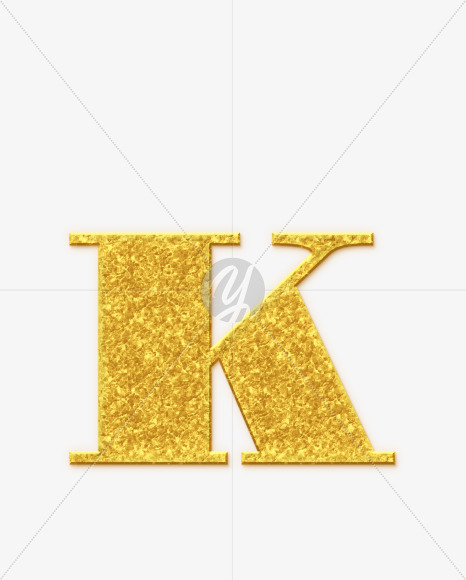 K-Uppercase_Golden-Font from Golden Font on Yellow Images Creative Fonts - S68987