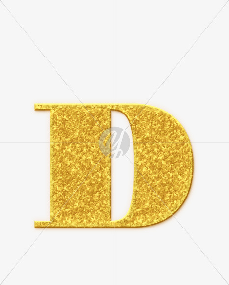 D-Uppercase_Golden-Font from Golden Font on Yellow Images Creative Fonts - S68980