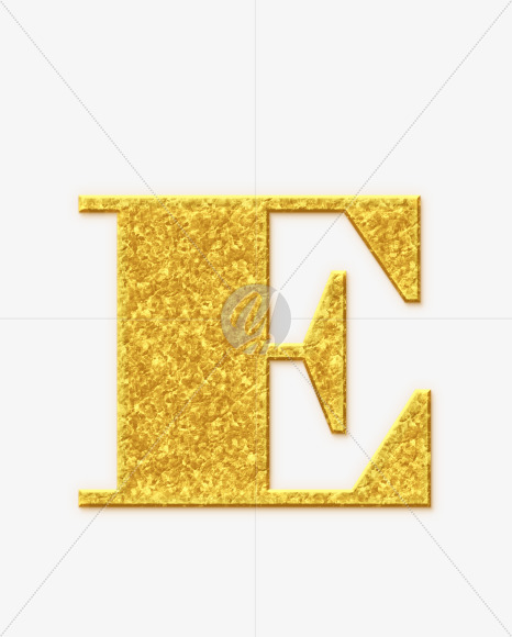 E-Uppercase_Golden-Font from Golden Font on Yellow Images Creative Fonts - S68981