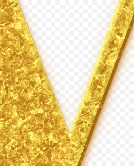 V-Uppercase_Golden-Font from Golden Font on Yellow Images Creative Fonts - S68972