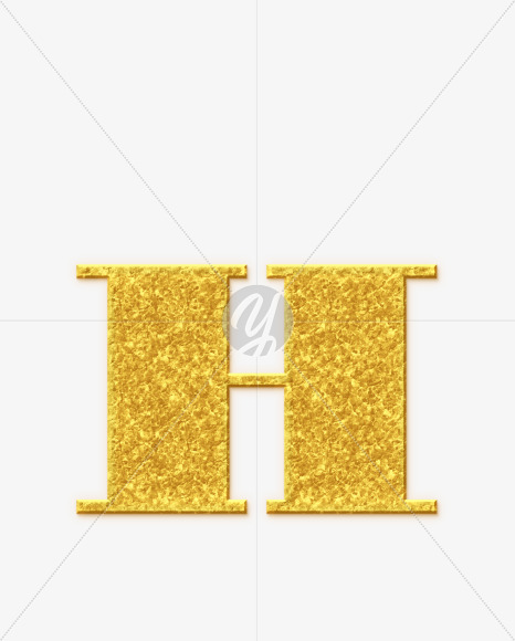 H-Uppercase_Golden-Font from Golden Font on Yellow Images Creative Fonts - S68984