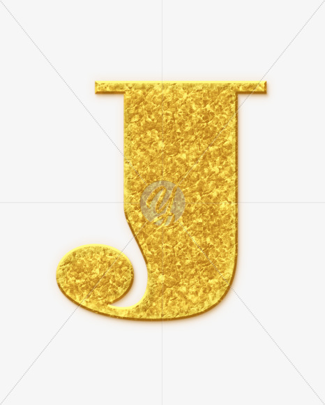 J-Uppercase_Golden-Font from Golden Font on Yellow Images Creative Fonts - S68986