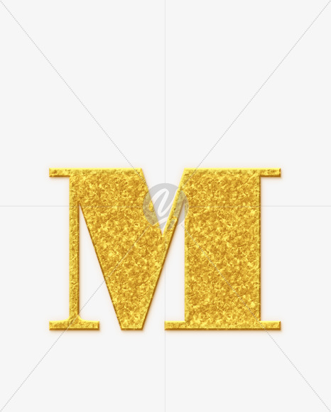 M-Uppercase_Golden-Font from Golden Font on Yellow Images Creative Fonts - S68989