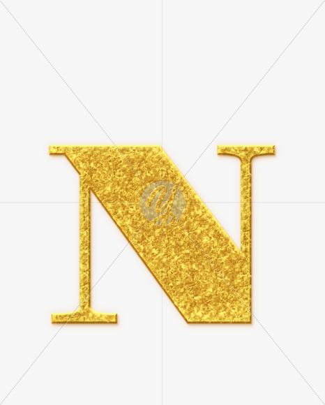 N-Uppercase_Golden-Font from Golden Font on Yellow Images Creative Fonts - S68990