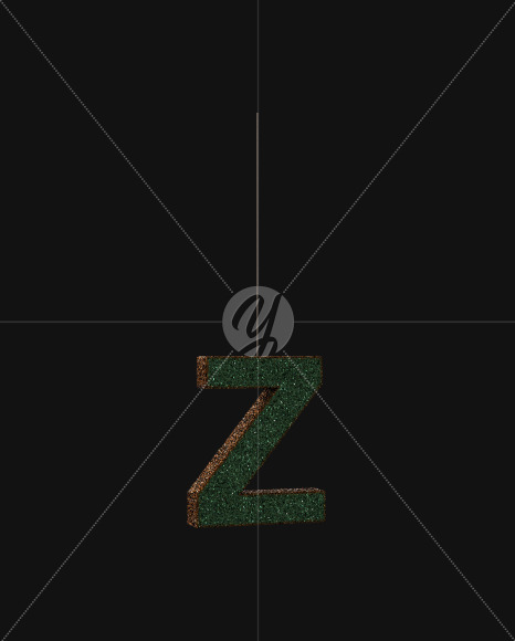 G Z from Christmas Glitter Ornament Typeface on Yellow Images Creative Fonts - S69071