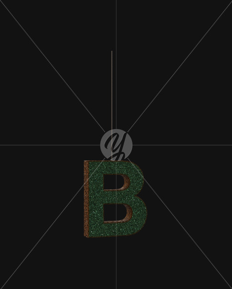 G B from Christmas Glitter Ornament Typeface on Yellow Images Creative Fonts - S69039