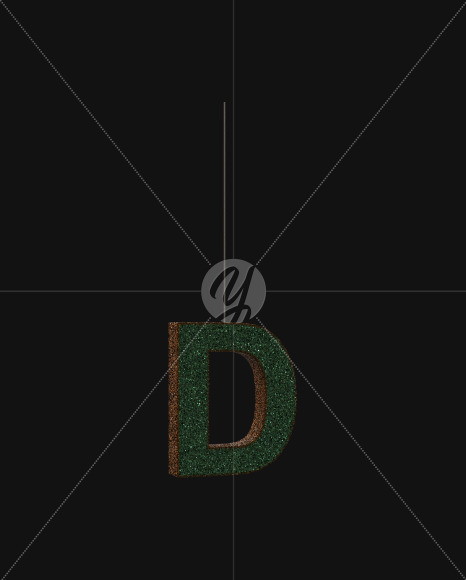 G D from Christmas Glitter Ornament Typeface on Yellow Images Creative Fonts - S69041