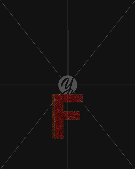 R F from Christmas Glitter Ornament Typeface on Yellow Images Creative Fonts - S68999