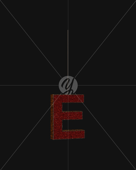 R E from Christmas Glitter Ornament Typeface on Yellow Images Creative Fonts - S68996