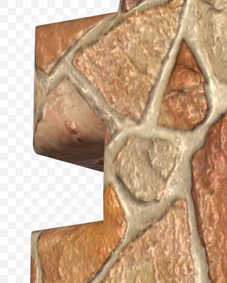 € from Stone Alphabet on Yellow Images Creative Fonts - S69205