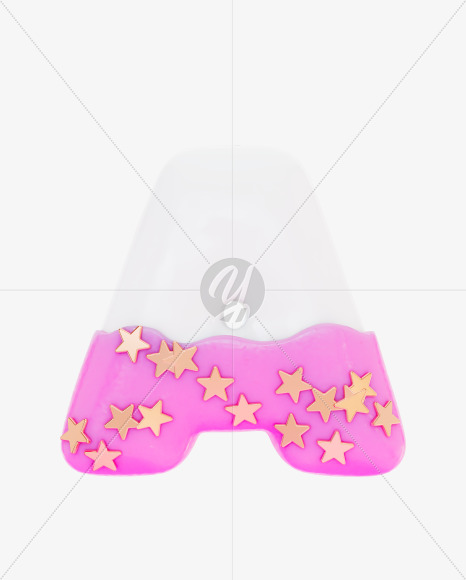 Letter A from Pink yummy Letters on Yellow Images Creative Fonts - S69333