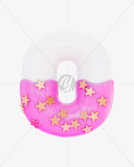 Letter O from Pink yummy Letters on Yellow Images Creative Fonts - S69348