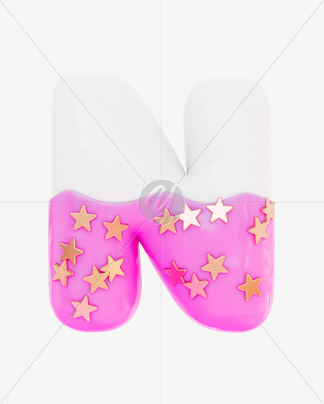 Letter N from Pink yummy Letters on Yellow Images Creative Fonts - S69346