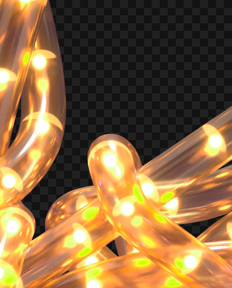 Letter K from Led Garland alphabet on Yellow Images Creative Fonts - S69385