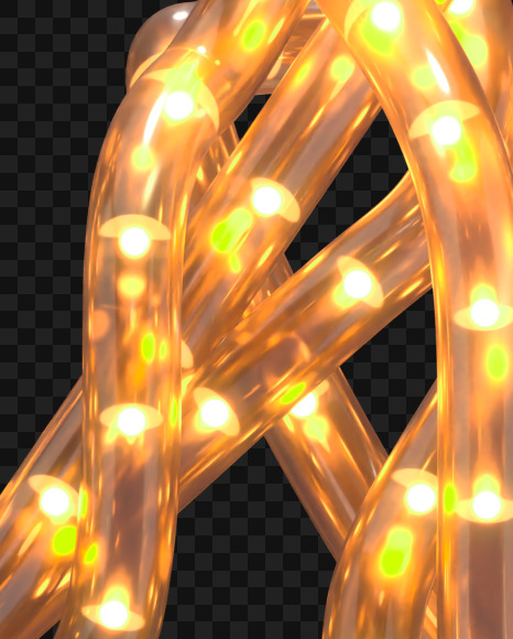 Letter W from Led Garland alphabet on Yellow Images Creative Fonts - S69397