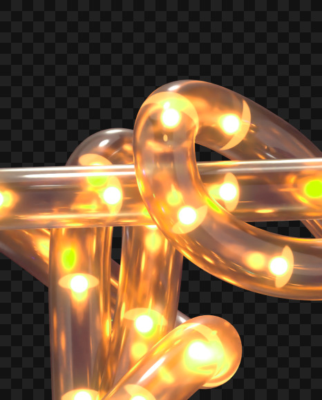 Letter E from Led Garland alphabet on Yellow Images Creative Fonts - S69379