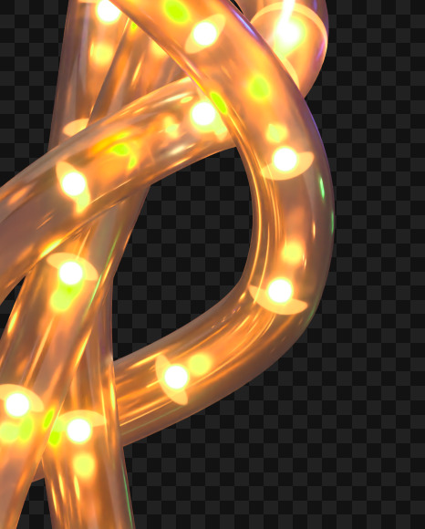 Letter U from Led Garland alphabet on Yellow Images Creative Fonts - S69395