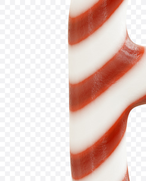 6 from Candy Cane alphabet on Yellow Images Creative Fonts - S69612