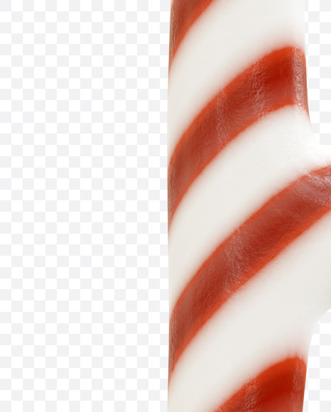 Letter P from Candy Cane alphabet on Yellow Images Creative Fonts - S69595