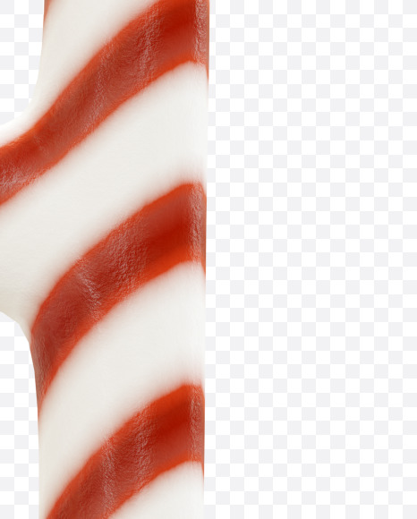 Letter H from Candy Cane alphabet on Yellow Images Creative Fonts - S69587