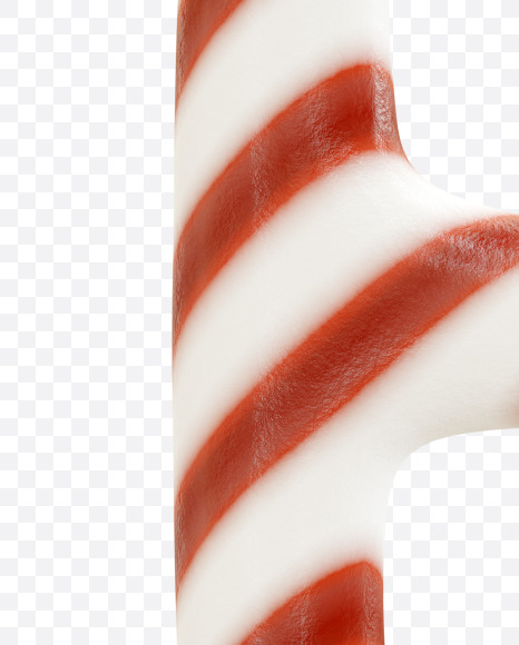 Letter B from Candy Cane alphabet on Yellow Images Creative Fonts - S69581