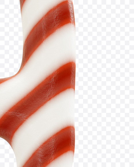 9 from Candy Cane alphabet on Yellow Images Creative Fonts - S69615