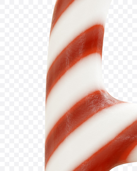 Letter A from Candy Cane alphabet on Yellow Images Creative Fonts - S69580