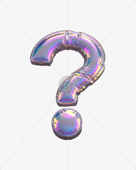 Question from Holographic Balloon alphabet on Yellow Images Creative Fonts - S69776