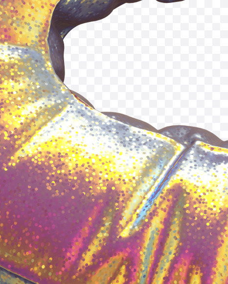 Letter S from Golden Holographic alphabet on Yellow Images Creative Fonts - S69800