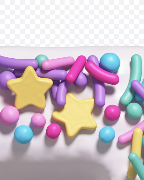 7 from Cake Candy alphabet on Yellow Images Creative Fonts - S69859
