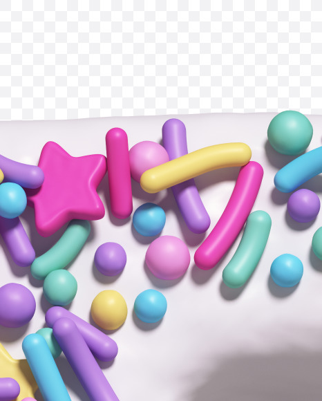 Letter T from Cake Candy alphabet on Yellow Images Creative Fonts - S69845