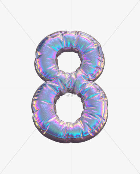 8 from Holographic Glitter alphabet on Yellow Images Creative Fonts - S69903