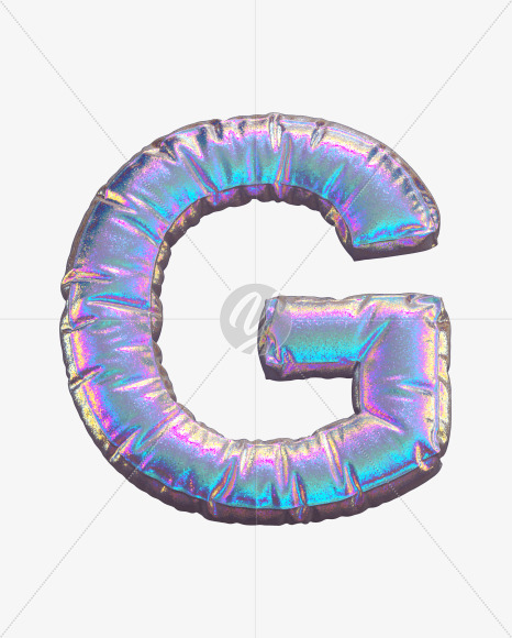 Letter G from Holographic Glitter alphabet on Yellow Images Creative Fonts - S69875