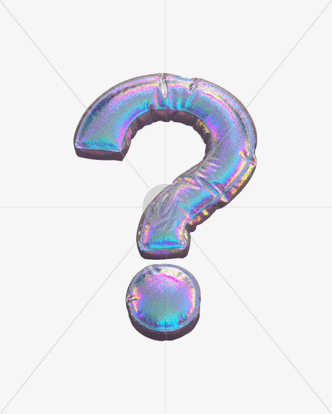 Question from Holographic Glitter alphabet on Yellow Images Creative Fonts - S69906