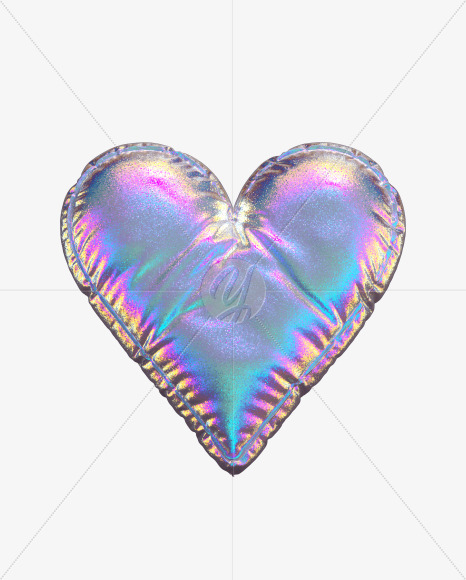 Heart from Holographic Glitter alphabet on Yellow Images Creative Fonts - S69907