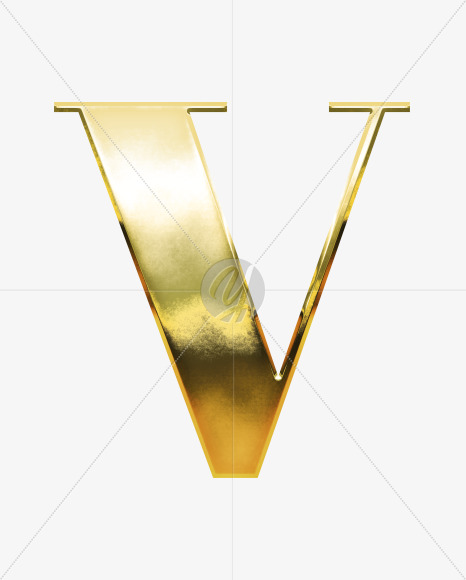 V_Uppercase from Gold Font on Yellow Images Creative Fonts - S69944