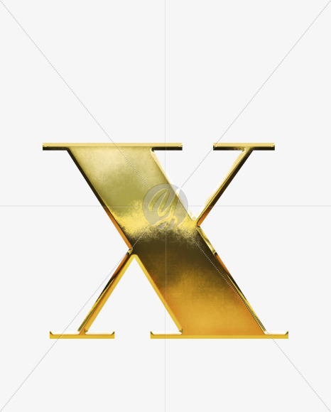 x_Lowercase from Gold Font on Yellow Images Creative Fonts - S69972