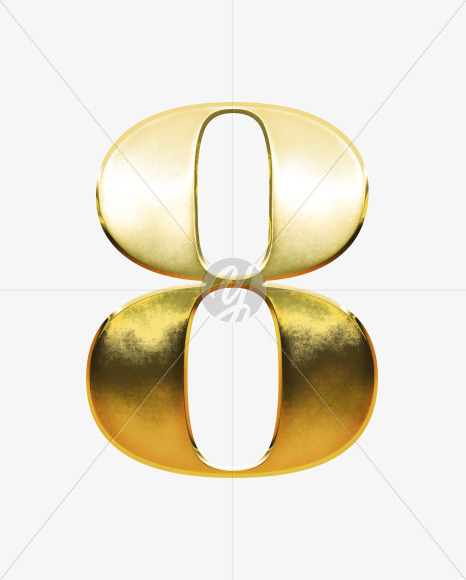 8 from Gold Font on Yellow Images Creative Fonts - S69983