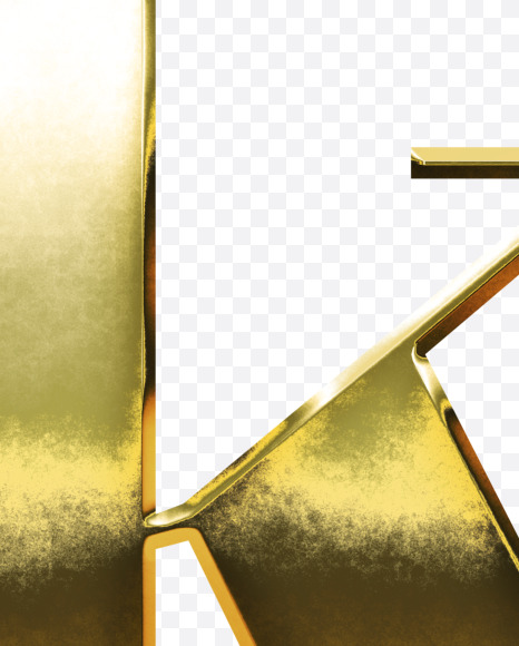 k_Lowercase from Gold Font on Yellow Images Creative Fonts - S69959