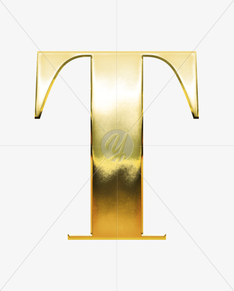 T_Uppercase from Gold Font on Yellow Images Creative Fonts - S69942