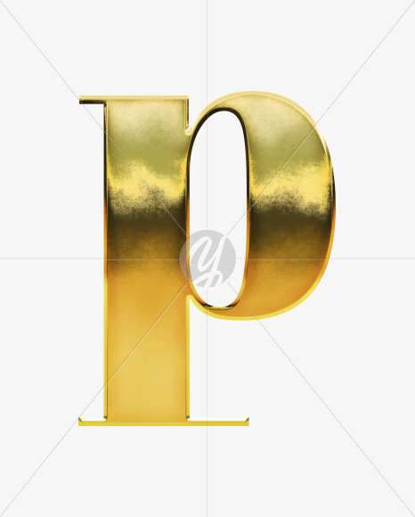 p_Lowercase from Gold Font on Yellow Images Creative Fonts - S69964