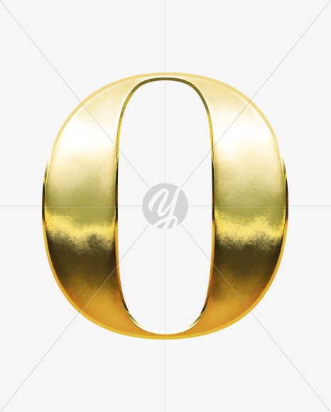 O_Uppercase from Gold Font on Yellow Images Creative Fonts - S69937