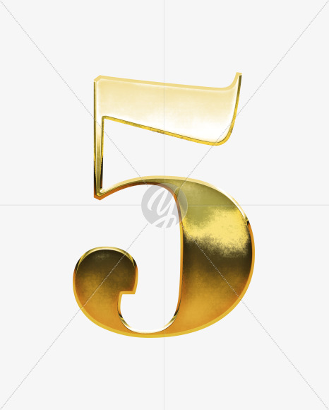 5 from Gold Font on Yellow Images Creative Fonts - S69980